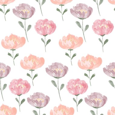 suluboya şakayık çiçekli dikişsiz desenli pastel renk