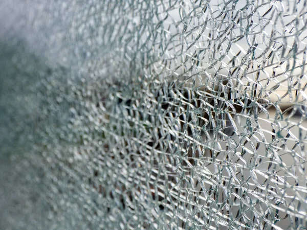 Cracked Safety Glass Produces Filigree Pattern — 스톡 사진