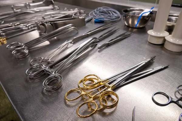 Instrumentos Limpios Desinfectados Encuentran Departamento Esterilización Hospital —  Fotos de Stock