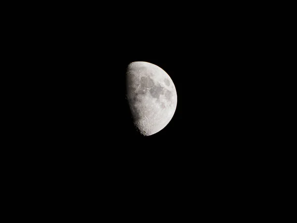 Close Crescent Moon Its Craters Night — Stock Photo, Image