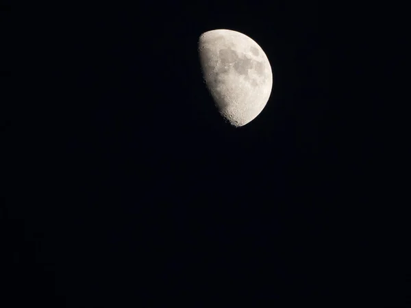 Close Censent Moon Its Craters Night — стоковое фото