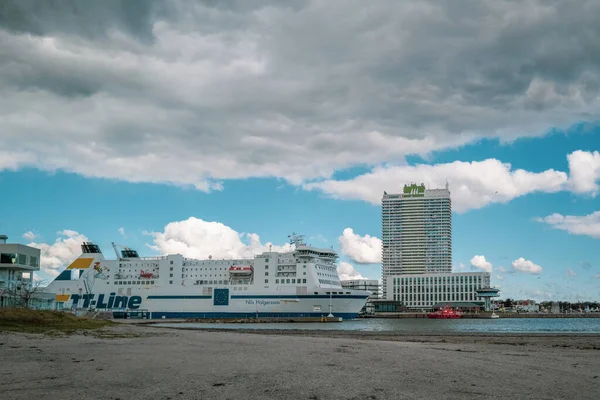 Het Schip Niels Holgerson Van Line Drijft Uit Oostzee Luebeck — Stockfoto