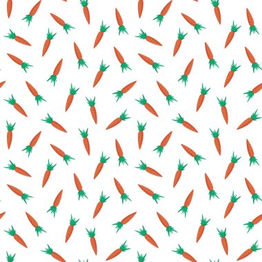 Havuç. Kusursuz desen. İzole edilmiş. Vektör illüstrasyonu.