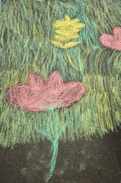 Kır çiçekleri - çocuk çizim