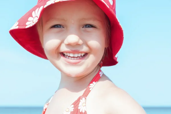 Menina criança sorriso feliz fechar — Fotografia de Stock