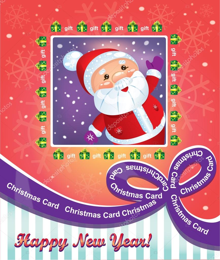 Greeting card with Santa
