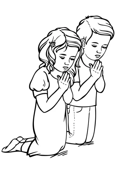 Çocuk dua — Stok Vektör