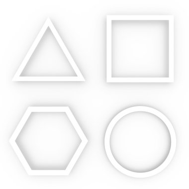 Beyaz geometrik şekiller