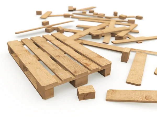 Wooden pallet and its construction boards Stock Image