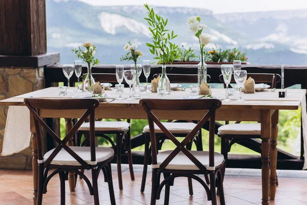 Boho wedding chair with eco decor for guests. — Stock Photo, Image