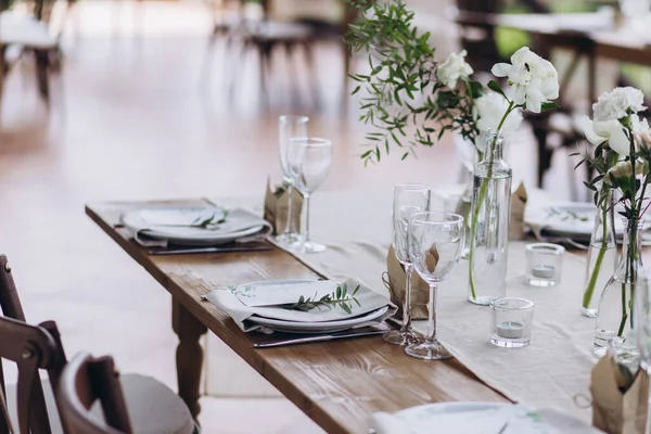 Boho wedding table for a newlywed banquet. — Stock Photo, Image