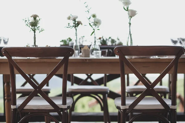 Chaise de mariage Boho avec décoration écologique pour les invités. — Photo