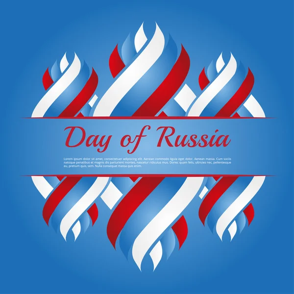 Rahmen mit Bändern in blau-rot-weißen Farben zum Tag Russlands — Stockvektor