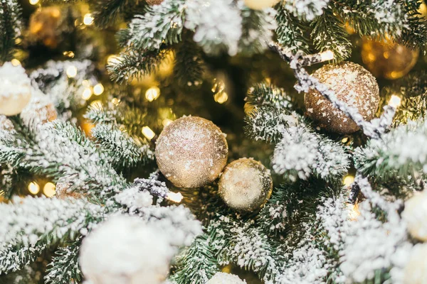 Nieuwjaar 2020 Kerst Mooie Bokeh Lichten Golden Warme Achtergrond Defocked — Stockfoto