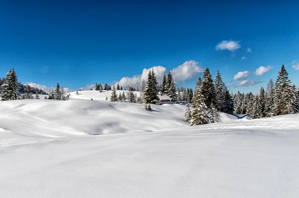 Paisagem de inverno idílico nos Alpes com montanha tradicional l — Fotografia de Stock
