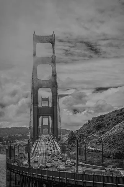 Podjęte Golden Gate Bridge San Francisco Pomocą Efektów Czarno Białe — Zdjęcie stockowe