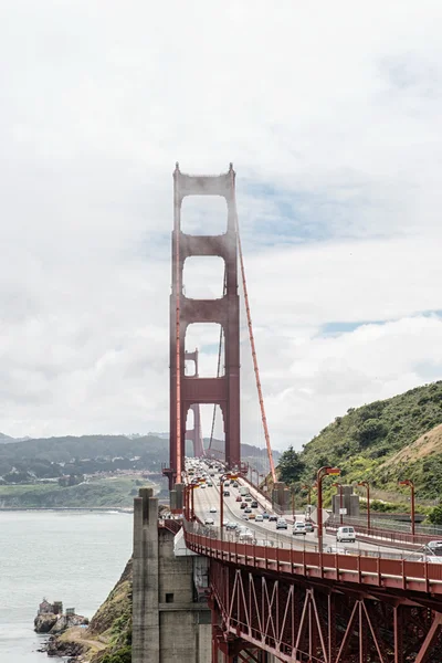 Puente Golden Gate Con Tráfico Niebla San Francisco California — Foto de Stock