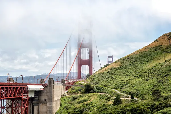 Puente Colgante Del Mundialmente Famoso Golden Gate Bridge San Francisco — Foto de Stock