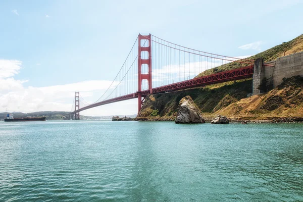 Barco Puente Golden Gate Bahía San Francisco San Francisco California — Foto de Stock