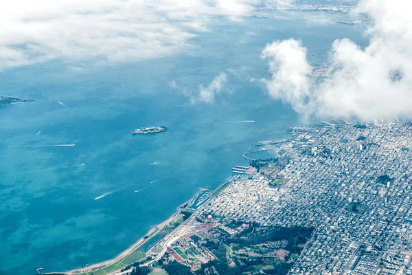 Vista aérea de São Francisco e Alcatraz — Fotografia de Stock