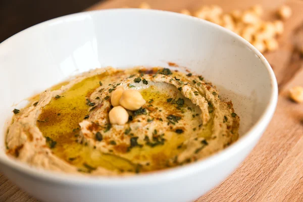 Traditionella läckra färska Hummus — Stockfoto