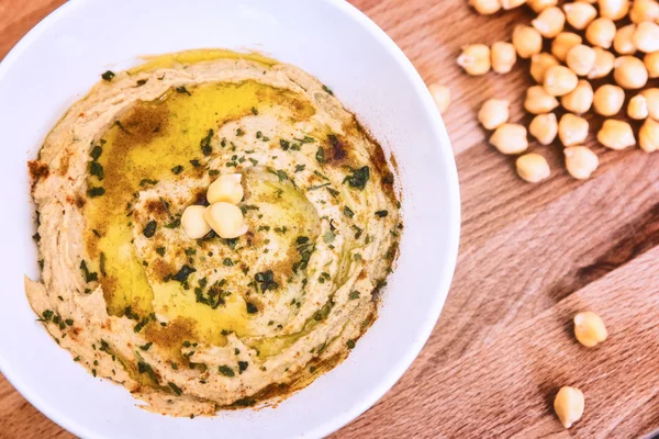 Traditional tasty fresh Hummus — Stock Photo, Image