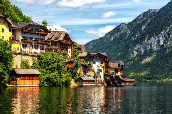 Traditional Lakeside Houses Village Hallstatt Austria — Stock Photo, Image