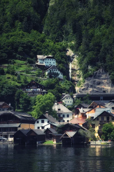 Traditional Lakeside Houses Village Hallstatt Austria — Stock Photo, Image