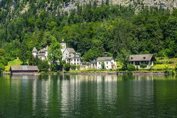 Castillo Schloss Grub Obertraun Orilla Hallstatter See Lago Hallstatt Austria —  Fotos de Stock