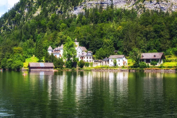 Hallstatter Kıyısındaki Obertraun Daki Schloss Grub Şatosu Avusturya Hallstatt Gölü — Stok fotoğraf