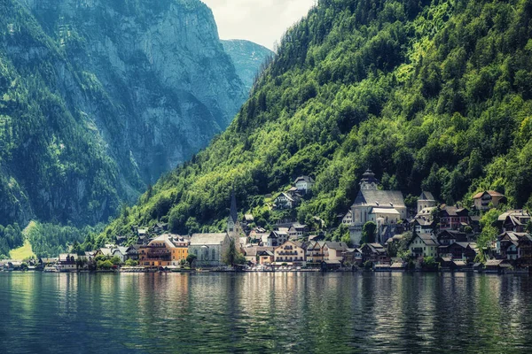 오스트리아할 스타트 아마도 세계에서 아름다운 마을일 것이며 유네스코 세계유산 — 스톡 사진