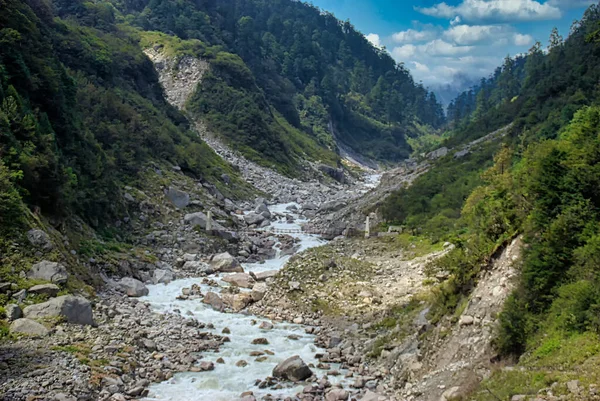 Ледниковая Долина Предгорьях Гималайских Гор Индийском Штате Сикким — стоковое фото