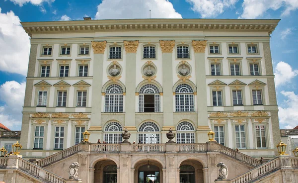 Vista Vicino Dello Storico Castello Nymphenburg Monaco Baviera Palazzo Progettato — Foto Stock