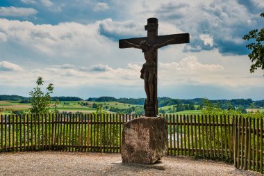 Cross, Kloster Andechs, Andechs, Yukarı Bavyera, Bavyera, Almanya
