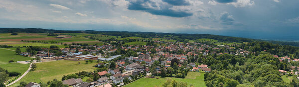 View of the village Machtlfing, Andechs, Upper Bavaria, Bavaria, Germany, Europe