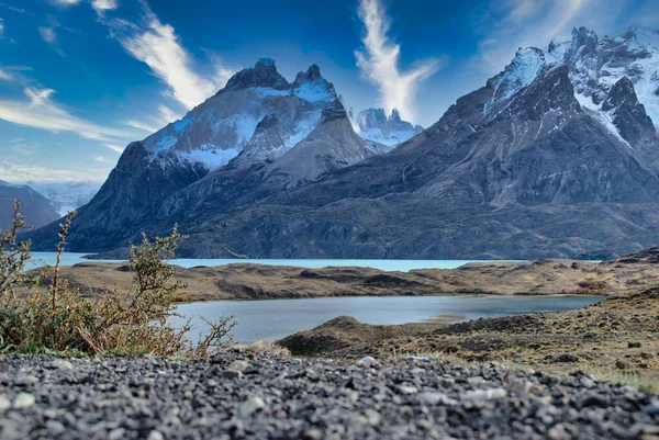 Pehoe Meer Guernos Bergen Prachtig Landschap Nationaal Park Torres Del — Stockfoto