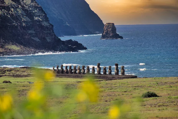 Ahu Tongariki Moai Easter Island Chile — Stock Photo, Image