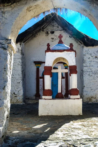 Außenansicht Der Wunderschönen Dorfkirche Von Parinacota Putre Chile Die Kirche — Stockfoto