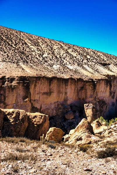 Grote Canyon Van Rio Camarones Die Door Atacama Woestijn Loopt — Stockfoto