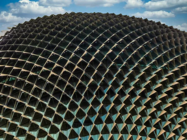 Singapur Singapur Agosto 2018 Detalle Arquitectura Exterior Los Esplanade Theatres — Foto de Stock