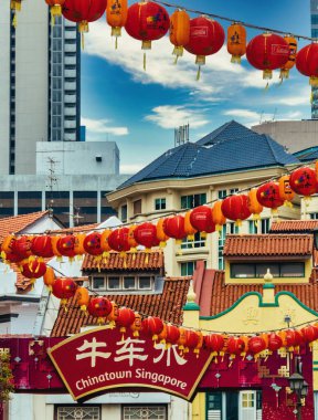 Singapur, Singapur - 05 Ağustos 2018 - Çin Mahallesi, Singapur, Singapur 'un Merkez Bölgesi' nde bulunan bir alt bölge ve etnik enklavdır..