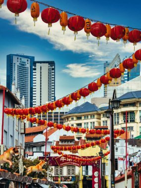 Singapur, Singapur - 05 Ağustos 2018 - Çin Mahallesi, Singapur, Singapur 'un Merkez Bölgesi' nde bulunan bir alt bölge ve etnik enklavdır..