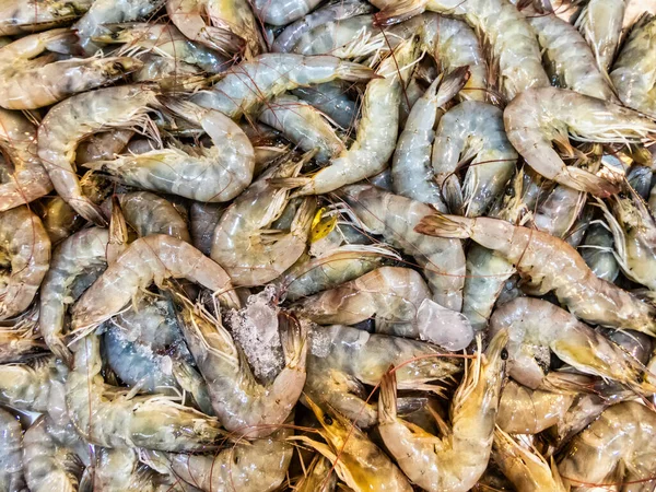 Camarones Exhibición Por Menor Del Mercado —  Fotos de Stock