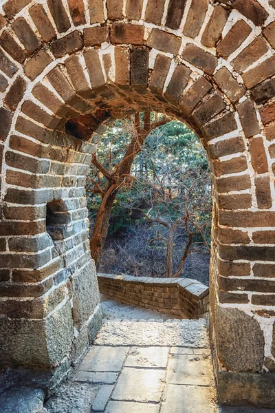 Great Wall of China, Mutianyu, China, Inside the Great Wall of China, view through opening