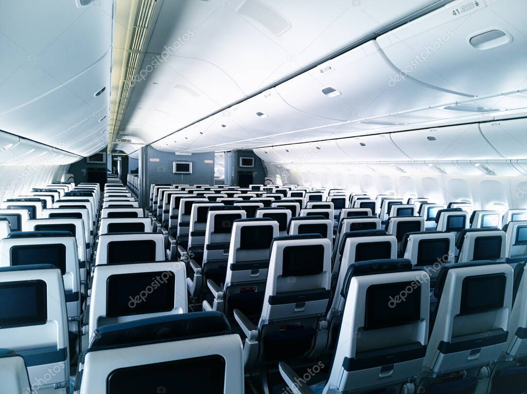 Aircraft seating configuration on a passenger jet.