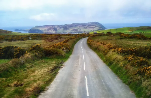 Carril Rural Maughold Ciudad Costera Ramsey Isla Man Islas Británicas —  Fotos de Stock