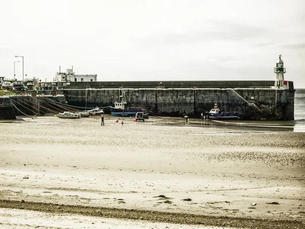 Isle Man Port Erin Boten Haven Onder Raglan Pier Bij — Stockfoto