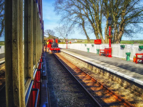 Island Man Railway Castletown Port 더글러스 Douglas 연결하는 철도이다 — 스톡 사진