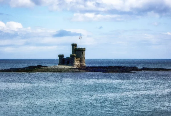 Torre Refugio Marys Rock Bahía Douglas Isla Man — Foto de Stock