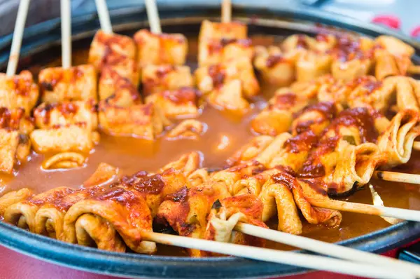 Korean Market Food,  Fish Pancake — Stock Photo, Image